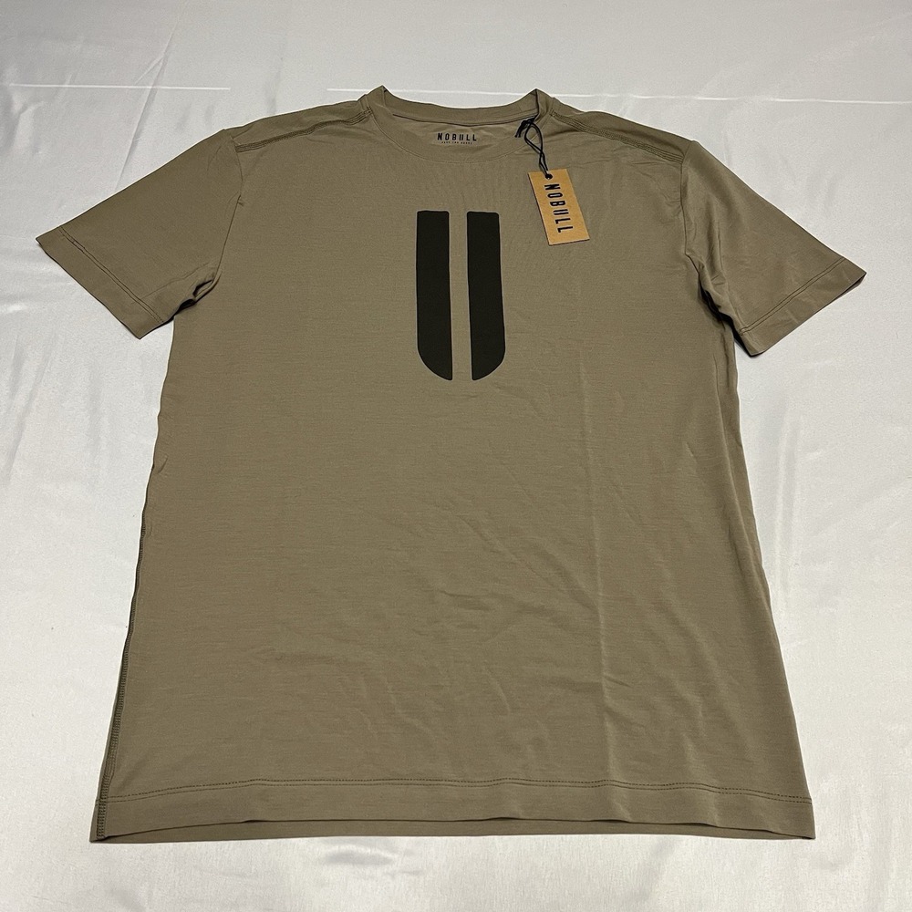 NOBULL T-shirt Mens Medium Brown Logo Athletic Activewear Gym Shirt NWT
